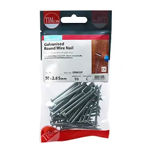 TIMCO Round Wire Nails Galvanised - 50 x 2.65