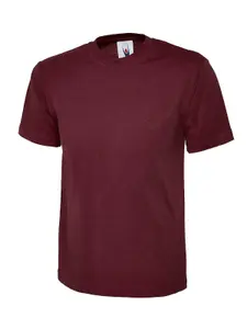 Uneek - Unisex Classic T-shirt - Reactive Dyed - Maroon - Size XS