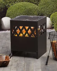 Beliani Charcoal Fire Pit Black SHIGA