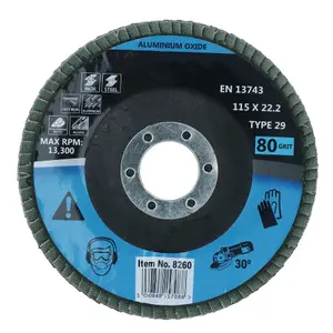 Type 29 Premium Flap Grinding Sanding Discs 80 Flaps 80 Grit Medium 115mm 20pk