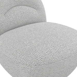 Langham Swivel Chair - Boucle Fabric - L86 x W76 x H78 cm - Cloud Grey - Fully Assembled