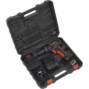 18V Cordless Hammer Drill Driver Kit - 10mm Keyless Chuck - 1.5Ah Lithium-ion