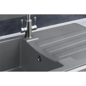 Liquida VG10GR 1.0 Bowl Composite Reversible Inset Grey Kitchen Sink With Waste