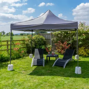 Pop Up 3x3 Gazebo Without Sides Dark Grey