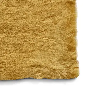 Yellow Plain Shaggy Handmade Luxurious Living Room Bedroom & Dining Room Rug-120cm (Circle)