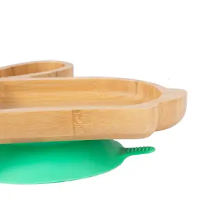 Tiny Dining - Children's Bamboo Suction Rabbit Plate - Green