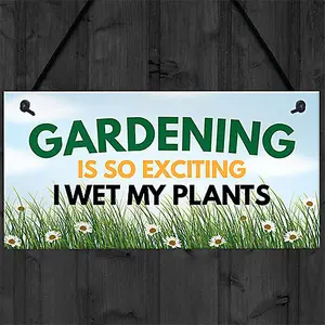 Funny Garden Signs I WET MY PLANTS Summerhouse Garden Shed Sign Outdoor Plaque