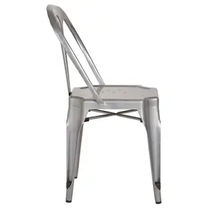 Interiors by Premier Grey Chair with Metal Frame, Comfy Grey Outdoor Metal Chair, Effortless Cleaning Metal Chair