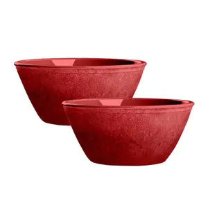 Purely Home Potters Reactive Glaze Red Melamine Bowls - Set of 2