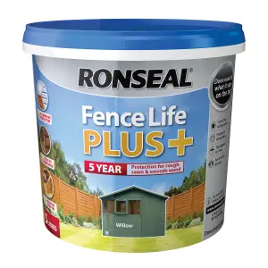 Ronseal Fence Life Plus Willow Matt Exterior Wood paint, 5L Tub