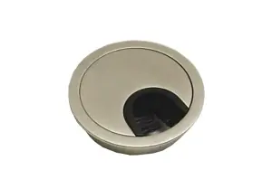 Metal desk cable grommet - 60 mm - inox