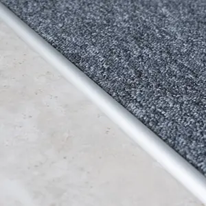 Anodised aluminium single edge carpet profile cover strip door floor bar trim 1000mm x 10mm C07 silver