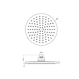 ENKI Chrome Effect Round Fixed Silicone Jet Shower Head 200mm