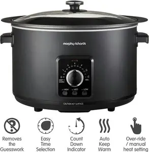 Morphy Richards 6.5L Easy Time Slow Cooker - Black