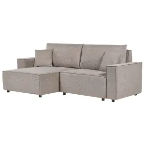 Corner Sofa Right Hand Taupe KARILA