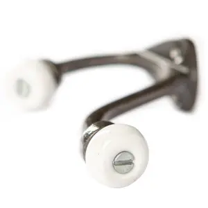 Hammer & Tongs - White Ceramic Ball Hat & Coat Hook - W30mm x H105mm - Raw