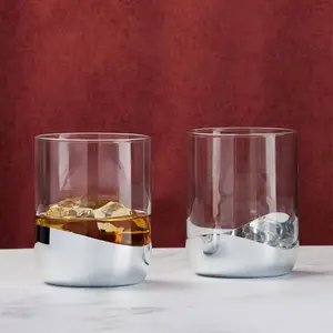 Wave DOF Tumblers (Set of 2) Clear/Silver