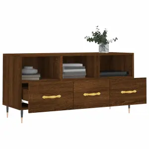 Berkfield TV Cabinet Brown Oak 102x36x50 cm Engineered Wood