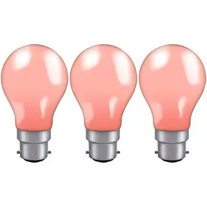 Crompton Lamps 25W GLS B22 Dimmable Colourglazed IP65 Pink (3 Pack)