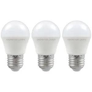 Crompton Lamps LED Golfball 5W E27 Dimmable Cool White Opal (40W Eqv) (3 Pack)