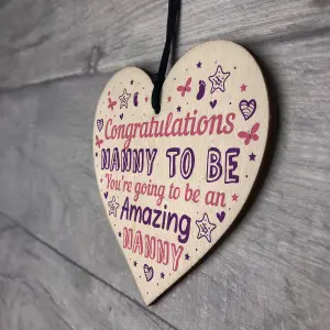 Red Ocean Nanny To Be Gifts From Bump Birthday Gift Nanny To Be Baby Shower New Baby Gifts Wooden Heart Keepsake