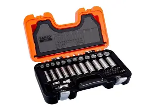 Bahco Socket Set of 53 Metric 1/4in & 3/8in Deep Drive Long BAHS330L S330L