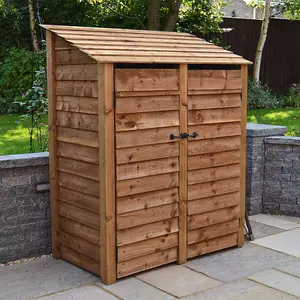 Cottesmore 6ft Log Store with Doors - L80 x W150 x H181 cm - Rustic Brown