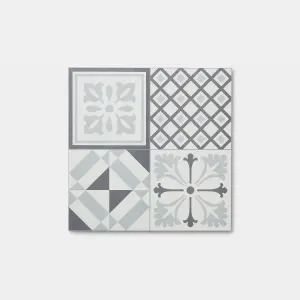 GoodHome Poprock Black & white Mosaic effect Vinyl tile, 1.3m²