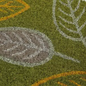 Eco-Friendly Latex Backed Coir Door Mat, Falling Leaves