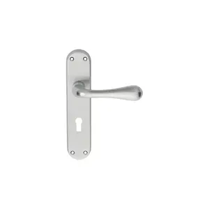 Astro Lock Door Handle (Set of 2) Satin Chrome