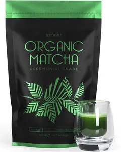 Organic Matcha Green Tea Powder - Ceremonial Grade - 120G (120 Servings) - Premium Matcha Tea Powder - Certified Organic By The Soil Association -