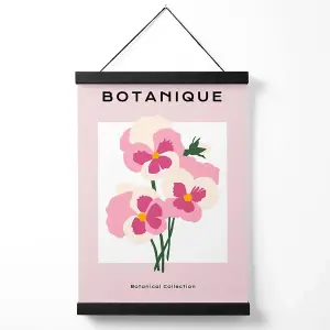 Pink Pansies Flower Market Boho Medium Poster with Black Hanger