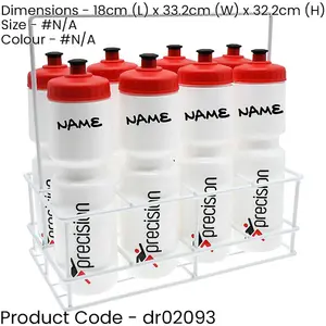 8 PACK 750ml Pull Top Sports Water Bottle & Carrier Holder - Training Team Lid