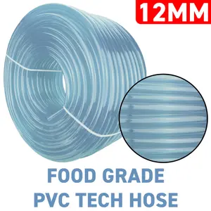 5m clear pvc tubing 12 x 15mm, food grade flexible pipe for water gas or aquarium airline