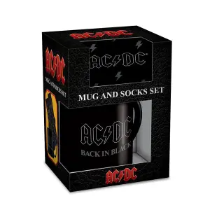 AC/DC Back In Black Mug and Sock Set Black (One Size)