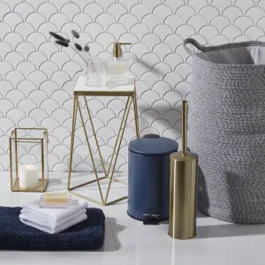 GoodHome Cavalla Steel Gold effect Toilet brush & holder