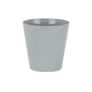 Wham Studio 4x 16cm Plastic Flower Pot Planters in Grey. Ideal for Home Office Desk, Kitchens, Bathrooms. Made in the UK