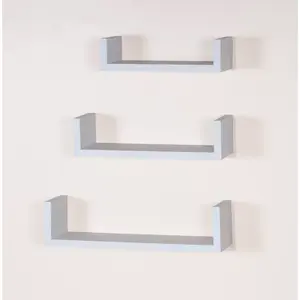 Hudson Shelf Kits, pack of 3 bookend wall shelves White