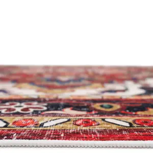 Washable Non-Slip Terracotta Beige Area Rug 190cm x 280cm