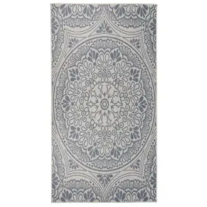 Outdoor Flatweave Rug 80x150 cm Blue Pattern