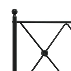 Berkfield Metal Bed Frame without Mattress with Headboard Black 183x213cm