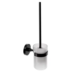 Banyetti Nero Noir Round Toilet Brush Holder - Matt Black