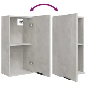 Berkfield Wall-mounted Bathroom Cabinet Concrete Grey 32x20x67 cm