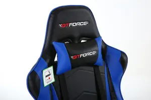 GTForce Pro Fx Reclining Sports Racing Gaming Office Desk Pc Car Faux Leather Chair (Blue)