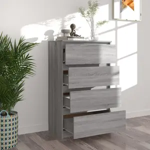 Bundine Sideboard  60x35x98.5 cm Engineered Wood Grey