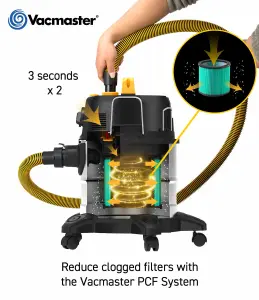 Vacmaster L Class 30L Wet and Dry Vacuum Cleaner with Power Take Off and Push Clean Filter