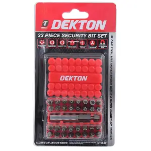 Dekton 33pc Security Screwdriver Bit Set Hex Tamper Proof Spanner Torx Star Key