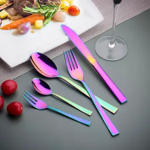 Velaze 30 Piece Stainless Steel Cutlery Set , Service for 6 Colorful