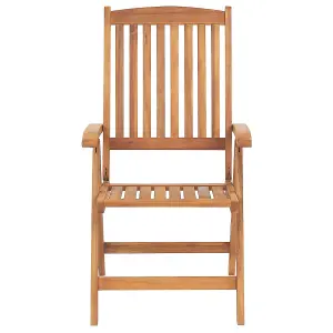 Set of 6 Garden Chairs JAVA Acacia Wood Light Wood