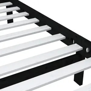 vidaXL Bed Frame without Mattress Black Single Solid Wood